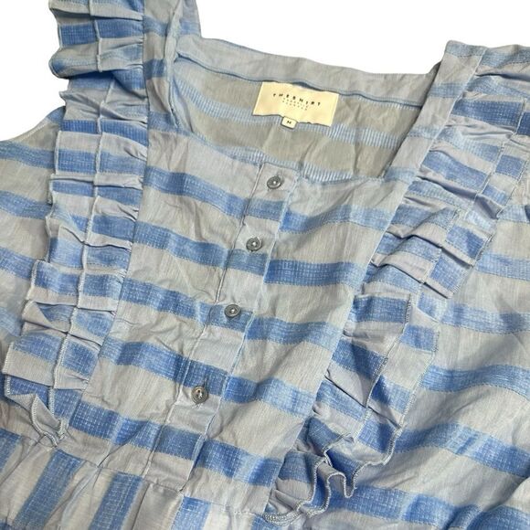 The Shirt Rochelle Behrens 100% Cotton Striped Mini Dress Size Medium - Picture 3 of 9